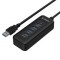 ORICO U3R1H4 4 Port USB3.0 Ultra-Mini HUB with 8 inch Built-in USB3.0 Cable - Black