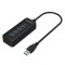 ORICO U3R1H4 4 Port USB3.0 Ultra-Mini HUB with 8 inch Built-in USB3.0 Cable - Black