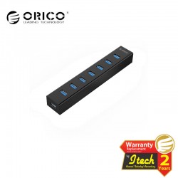 ORICO H727RK-U3-BK 7 Port USB3.0 HUB with Premium 12V/2.5A Power Adapter (Black)